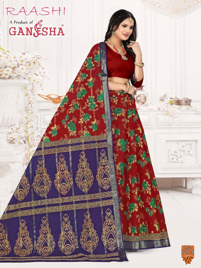 Raashi By Ganehsa 1008-1019 Daily Wear Sarees Catalog
